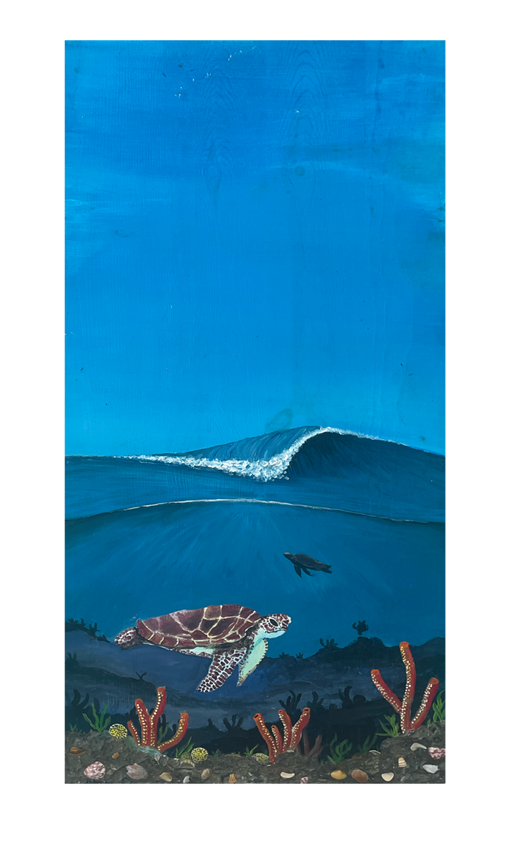 Underwater Surf Break Acrylic on Wood